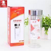 正品富光杯280ml双层玻璃杯