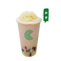 草莓桃桃白糯米酸奶奶昔