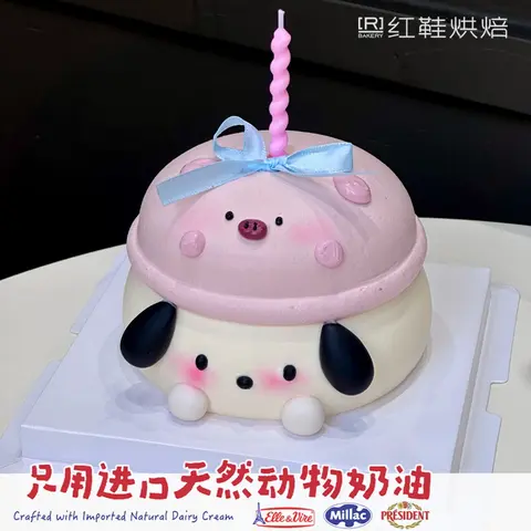 帕恰狗猪猪，6寸加高生日蛋糕