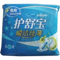 护舒宝 干爽网面 瞬洁丝薄 夜用 卫生巾 284mm （5+1片）